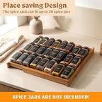 Spice Drawer Organizer - Expandable Spice Rack for Drawer, Black Seasoning Organizer for Drawer Spice Organizer, Spice Organization Seasoning rack insert for Cabinet (Jars Not Included)
