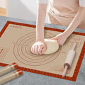Pastry Mat, 0.7mm Extra Thick 36 x 24 Inches Large Non Stick Silicone Baking Pad, Pie Crust Rolling Supplies for Making Christmas Cookies Bread, Easy to Clean