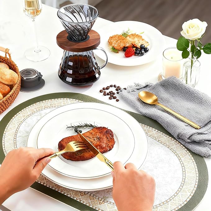 Gold Silverware Set, 30 Piece Flatware Cutlery Set for 6,18/0 Stainless Steel Utensils,Mirror Polished Modern Tableware for Home & Kitchen Dining Wedding, Party