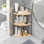 Forest Angle Bathroom Counter Organizer,Countertop Organizer,Vanity Organizers,Bathroom Storage,Bathroom Sink Caddy,Counter Shelf,Corner Counter,Corner Shelves(Black-Burlywood)