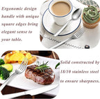 Herogo 18/10 Stainless Steel Silverware Set, 20-Piece Fancy Flatware Cutlery Set for 4, Modern Eating Utensils Tableware for Home Restaurant Wedding, Mirror Polished, Dishwasher Safe