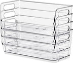 Sorbus Stackable Storage Bins Open Front, Clear Stackable Storage Bins, Pantry Bins for Storage and Organization, Acrylic Stackable Bins for Kitchen, Clear Pantry Organizer Bins (Small Narrow 8 Pack)
