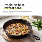 Lodge Seasoned Cast Iron Skillet - PFAS-Free, Non-Toxic Cookware - Use with an Oven, Stove, Grill, or Campfire - Naturally Non-Stick & Oven Safe - 8 Inches