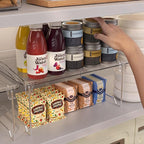 2 Pcs Cabinet Organizer Shelf, Stackable Kitchen Counter Shelves, Spice Rack,Countertop Organizers, Clear Plastic Storage Shelves Rack for Makeup,Bathroom,Cupboard,Desk,Pantry Organization