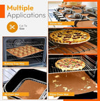 Copper 2 Pack Heavy Duty Non Stick Teflon Oven Liners Mat, Large Thick Liners for Bottom of Electric Oven Gas Stove Microwave Charcoal or Gas Grills 17"x 25" BPA and PFOA Free