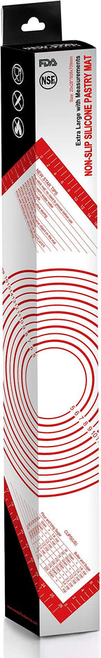 New Star 1029024 Non-Slip Silicone Pastry Mat, Extra Large with Measurements, 20x28'', NSF International Certified
