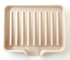 Happitasa Silicone Soap Dish Tray and Sponge Holder with Drain Chute, Pack of 2 | Bathroom and Kitchen Sink Organizer Caddy (Sand Dollar, 5.2"x4", 7.2 Ounces)