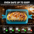 Enameled Cast Iron Sourdough Bread Dutch Oven, 9x5 Inch Loaf Cast Iron Bread Pan for Homemade Bread Baking, Sourdough Baking Pans, Meatloaf Pan with Lid, 2 Piece set, Emerald