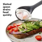 OXO Good Grips Silicone Slotted Spoon, us:one Size, Peppercorn