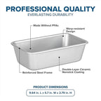 Viking Premium 9-Inch Nonstick Ceramic Bread Loaf Pan, Made without PFAS, Heavy Gauge Aluminized Steel Baking Pan for Bread and Cake, Reinforced Iron Frame, Even Heating, Oven Safe to 475F, Silver