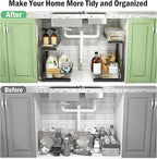 ARSTPEOE Under Sink Organizer - 2 Packs Multi-Purpose Pull-Out Storage Organizers, Slide out Pull out Cabinet Organizer Shelf, Storage for Kitchen Bathroom, Clear