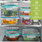 Snapware Plastic Total Solution 5-Pack (Mixed Sizes) Food Storage Containers Set, Leakproof & Airtight Plastic Locking Lids Rectangular Tupperware, BPA-Free Lids, Microwave Dishwasher Freezer Safe