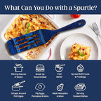 Baltique Malta 13 Inch Wooden Slotted Spurtle Spatula – Colorful Layered Birch Cooking Utensil for Stirring, Mixing & Serving