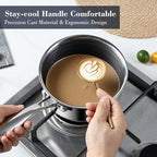 Hybrid Non Stick Pot Set 6 Pcs with 2 Silicone Trivets, 1.5, 2.5 QT Saucepan & 5.2 QT Stock Pot with Glass Lids, Stay-Cool Handles, Dishwasher Safe, Induction Ready, Compatible All Cooktops
