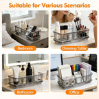 Kitchen Sink Sponge Holder, Sink Caddy Organizer with Compartments, Self-Draining and Easy-Clean Design, Sink Caddy for Kitchen Sink, Bathroom, Vanity, Countertop Storage, Kitchen Sink Caddy Organizer
