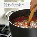 KitchenAid Hard Anodized Induction Nonstick Stock Pot/Stockpot with Lid, 8 Quart, Matte Black