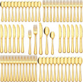 EUIRIO 80Pcs Gold Silverware Set, Stainless Steel Flatware Cutlery Set Service for 16, Mirror Polished Gold Utensils Set Include Forks Spoons Knives for Home, Wedding, Restaurant, Dishwasher Safe