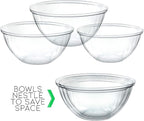 PLASTICPRO Disposable 96 Ounce Round Crystal Clear Plastic Serving Bowls, Party Snack or Salad Bowl, Chip Bowls, Snack Bowls, Candy Dish, Salad Container Pack of 8