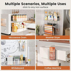 Magnetic Spice Rack for Refrigerator,7 Pack Magnetic Shelf,Fridge Magnet Organizer with Paper Towel Holder,Utensils Racks,Hook Rack,Fridge Organizers and Storage Clear(7 Pack)