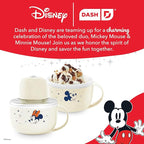 Disney Dash My Mug Ice Cream Maker Bundle - Mini Electric Ice Cream Maker - Creates Gelato, Sorbet & Frozen Yogurt - Easy to Clean & Use - 2 Mugs, Mickey & Minnie Design