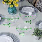PLASTICPRO Disposable Round Crystal Clear Serving Bowls, Party Snack or Salad Bowl, Plastic Chip Dish, Candy Dish (4, 48 OUNCE)