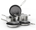 COOKER KING Stainless Steel 7PCS Cookware Set, Pots and Pans Set, Non Stick, Frying Pans, Saucepans & Stock Pot with Lid, Non-Toxic, Induction, Oven, Dishwasher Safe