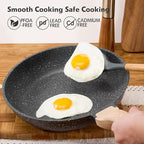 12 inch Nonstick Frying Pan Skillet, Non Stick Granite Fry Pans, Omelette Pan, Egg Frying Pan with Heat-Resistant Handle, Requires Installation, PFOA Free Chef's Pan, Induction Compatible