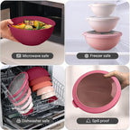 Zulay Kitchen 12 Piece Plastic Mixing Bowls with Lids Set - Leak-Proof Microwave & Freezer Safe Stackable Mixing Bowl Set for Preparing, Serving and Storing - Non-Slip Large Nesting Bowls (Red Ombre)
