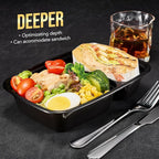 Glotoch 32oz 2 Compartment Meal Prep Container Microwave Safe, Food Prep Containers With Lids For Lunch/Deli/Takeout/Leftover, BPA-Free Freezer & Dishwasher Safe