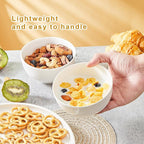 AntoKueh 5 Inch Ceramic Cereal Bowls, 16 Ounces Small Bowls Set of 6,Off-White Dipping Bowls for Kitchen,Dessert, Fruits, Snack,Microwave and Dishwasher Safe