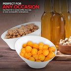 20oz White Plastic Serving Bowls (4 Pack) Medium Disposable Snack Bowl Candy Dishes, Buffet Containers for Chips, Popcorn, Snacks, Mints, Salad Bar, Parties, Office Desk, Bridal Shower, Party Supplies