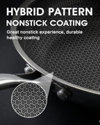 8 Inch Non Stick Frying Pan, Nonstick Hybrid Tri-ply Stainless Steel Chef's Fry Pan Ceramic Coating, PFOA-Free Non-Toxic Cookware, Dishwasher & Oven Safe, Induction Compatible All Cooktop