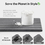 Razborci 2PCS Water Absorbing Stone Drying Tray Mat for Bathroom Sink & Kitchen Counter Organizer, Quick Dry Dish Soap Dispenser Sponge Holder, Vanity Sink Caddy, Coaster, Dark Gray - 10" x 6"