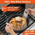 Silicone Bread Sling Dutch Oven - Best Japan Silicone. Non-Stick & Easy Clean Reusable Bread Baking Mat. With Extra Long Handles Bread Baking Sheet Liner, 2 Grey Set for Transferable Dough