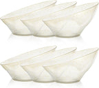 Goodluck 12 Pack Gold Glitter Plastic Serving Bowls for Party - 20 OZ Angled Disposable Serving Bowls for Wedding Party Chip, Candy, Salad & Fruit