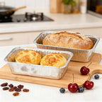 50 Pack Loaf Pans,2 LB Disposable Aluminum Foil Loaf Pans, 8.5"x4.5"x2.5" Heavy Duty Aluminum Foil Bread Tins Perfect for Banana Bread, Cakes & Meatloaf,Non-Stick, Even Baking, Easy Release