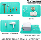 MicoYang Silicone Dish Drying Mat for Multiple Usage,Easy clean,Eco-friendly,Heat-resistant Silicone Mat for Kitchen Counter or Sink,Refrigerator or Drawer Liner Mint 3XL 28 inches x 18 inches