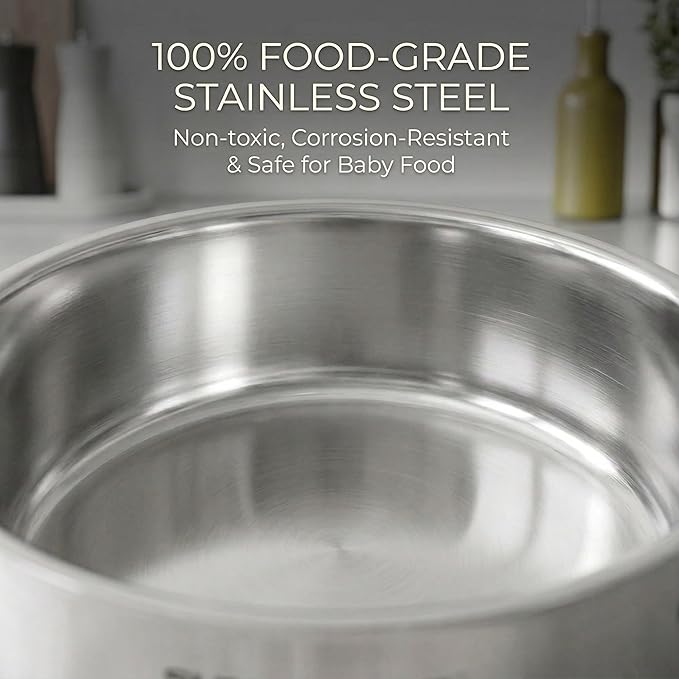 SUNHOUSE 2 Qt Stainless Steel Saucepan with Steamer and Lid - Steamer for Cooking, Kitchen Induction Cooking Pot with Vegetable Food Steamer Basket with Stay-Cool Handle