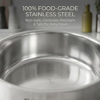 SUNHOUSE 2 Qt Stainless Steel Saucepan with Steamer and Lid - Steamer for Cooking, Kitchen Induction Cooking Pot with Vegetable Food Steamer Basket with Stay-Cool Handle