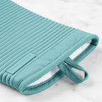 KITCHENAID Ribbed Soft Silicone Oven Mitt 2-Pack Set, 7.5"x13", Mineral Water Aqua