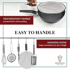BergKoch Splatter Screen for Frying Pan - 11.5 Inch Stainless Steel Grease Splatter Guard - Cover Oil Splash when Sizzling Bacon, Cooking Fried Chicken or Popcorn