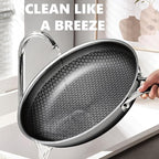 Non Stick Frying Pans 12 inch, Hybrid Frying Skillets Nonstick,non stick Stainless Steel Braiser Pans, Dishwasher and Oven-Safe Chef Pan, Induction Compatible Cooking Pan, PFOA Free