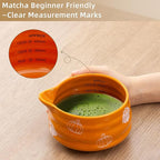 5pcs Pumpkin Matcha Set,Ceramic Bowl with Spout and Bamboo Whisk set, Ceremonical Matcha Kit for breakfast/latte,Tea Starter Making Kit,Unique Matcha Halloween Thanksgiving Gift set (pumpkin)
