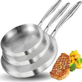LOLYKITCH 8+10+12 Inch Tri-Ply Stainless Steel Frying Pan Set– Professional Skillet Fast & Even Heating, Induction & Oven Safe Cookware for Modern Home Kitchens, Detachable Handle