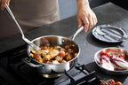 5-Ply 10 Pcs Stainless Steel Cookware Set, Pots and Pans Set with Glass Lids, Frying Pans, Saucepans, Saute Pan and Stock Pot, Compatible with All Cooktops, PTFE, PFAS and PFOA Free
