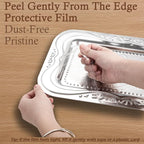 4-Pack Small Silver Serving Trays Set - ZENOVLUX Lightweight Bow Floral Engraved Mirror Decorative Tray, 11.4" x 7" Party Platters for Easter, Food, Appetizer, Charcuterie, Cookies, Desserts