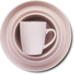 Stone Lain Albie Stoneware 16-Piece Modern Dinnerware Set, Kitchen Plates and Bowls Sets, Service for 4, Pink, Microwave & Dishwasher Safe