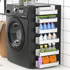 6 Pack Magnetic Spice Rack Organizer for Refrigerator and Oven, White Fridge Organizers and Storage for Kitchen