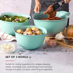 KitchenAid Universal Nesting Plastic Mixing Bowls, Set of 3, Spearmint