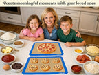 Silicone Baking Mats Set of 2, Half Sheet Nonstick Reusable Baking Sheet Liners for Cookies, Macarons, Bread, Pizza, Pastry, Blue